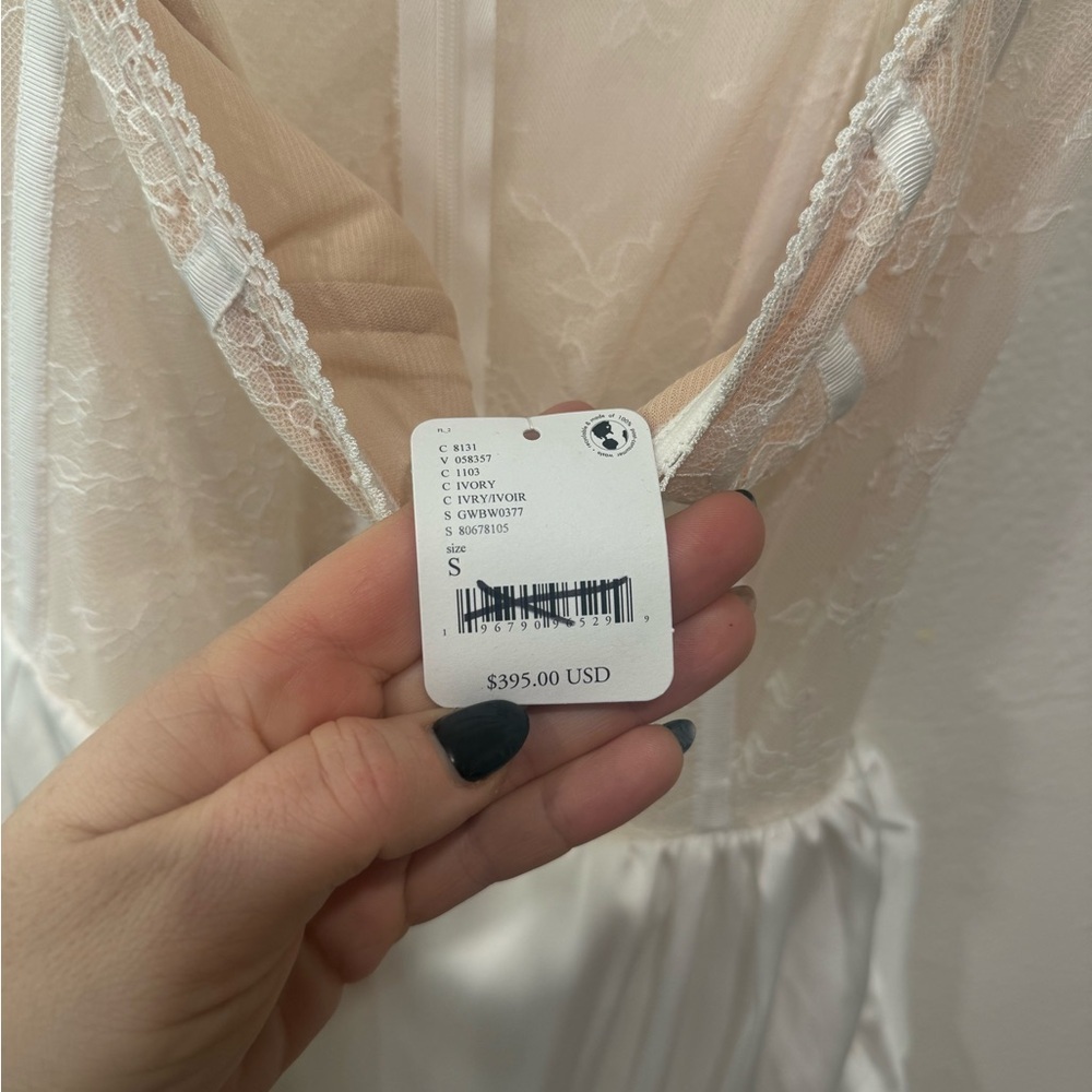 Katie May x Free People Take a Sip Asymmetrical Sheer Bone In Cream Dress Small - Picture 9 of 9